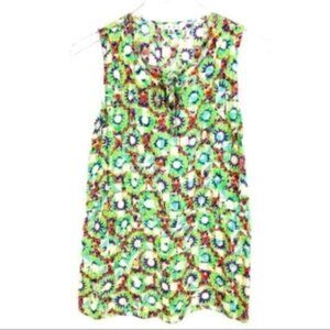 CAbi | Green Kaleidoscope Pattern Sleeveless Tank Top Size Small